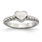 Chisel Stainless Steel Polished Twisted Heart Ring