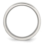Chisel Stainless Steel Polished with Satin Center 6mm Grooved Band