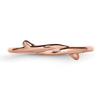 Stainless Steel Polished Pink IP-plated Twisted Ring