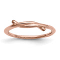 Stainless Steel Polished Pink IP-plated Twisted Ring