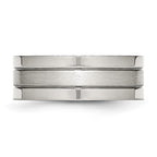 Chisel Stainless Steel Polished with Satin Center 8mm Grooved Band