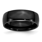 Chisel Stainless Steel Polished Black IP-plated 7mm Band