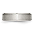Chisel Stainless Steel Polished with Brushed Center 6mm Ridged Edge Band