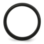 Chisel Stainless Steel Polished Brushed Center Black IP-plated 8mm Beveled Edge Band