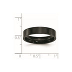 Chisel Stainless Steel Polished Black IP-plated 5mm Flat Band