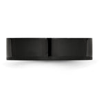 Chisel Stainless Steel Polished Black IP-plated 6mm Flat Band