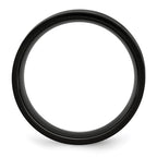 Chisel Stainless Steel Polished Black IP-plated 8mm Flat Band