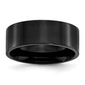 Chisel Stainless Steel Polished Black IP-plated 8mm Flat Band