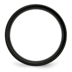 Chisel Stainless Steel Brushed Black IP-plated 5mm Flat Band