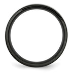 Chisel Stainless Steel Brushed Black IP-plated 6mm Flat Band