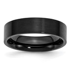 Chisel Stainless Steel Brushed Black IP-plated 6mm Flat Band