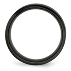 Chisel Stainless Steel Brushed Black IP-plated 8mm Flat Band