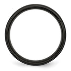 Chisel Stainless Steel 6mm Black IP-plated Brushed Center with Polished Edges Band