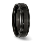 Chisel Stainless Steel 6mm Black IP-plated Brushed Center with Polished Edges Band