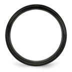 Chisel Stainless Steel Polished with Brushed Center Black IP-plated 8mm Band