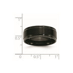 Chisel Stainless Steel Polished with Brushed Center Black IP-plated 8mm Band