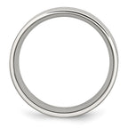 Chisel Stainless Steel Polished with Double Row Black Carbon Fiber Inlay 8mm Band