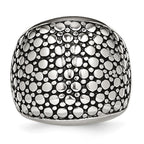 Stainless Steel Polished and Antiqued Ring