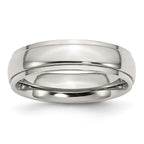 Chisel Stainless Steel Polished 6mm Ridged Edge Band