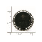 Stainless Steel Polished Labradorite Textured Ring
