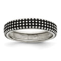 Stainless Steel Polished and Antiqued 5mm Band