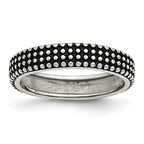 Stainless Steel Polished and Antiqued 5mm Band