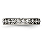 Stainless Steel Polished w/Crystal 4.5mm Band
