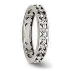 Stainless Steel Polished w/Crystal 4.5mm Band