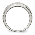 Chisel Stainless Steel Polished CZ Ring