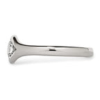 Chisel Stainless Steel Polished CZ Ring
