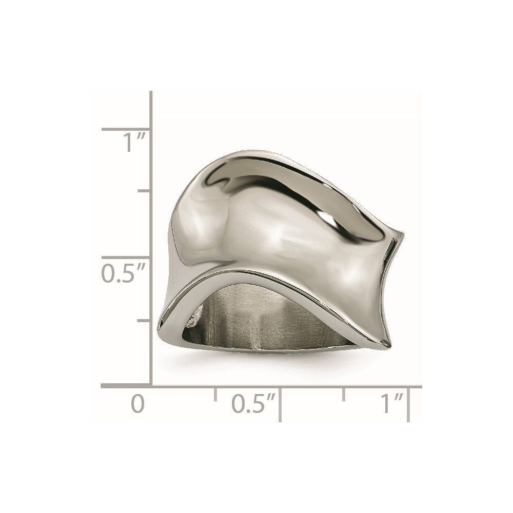 Stainless Steel Polished Wave Ring