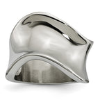 Stainless Steel Polished Wave Ring