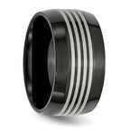 Stainless Steel Polished Black IP-plated 12mm Band