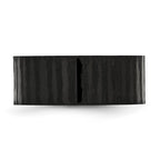 Chisel Stainless Steel Brushed and Polished Black IP-plated with CZ 9mm Flat Band