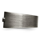 Chisel Stainless Steel Antiqued and Brushed with Black CZ Signet Ring