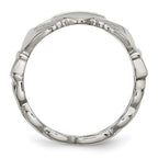Stainless Steel Polished Braided Claddagh Ring