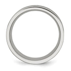 Stainless Steel Brushed w/Black Rubber Stripes 10mm Flat Band