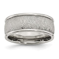 Chisel Stainless Steel Polished and Textured 9mm Rounded Edge Band
