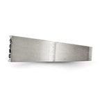 Chisel Stainless Steel Brushed and Polished with Black CZ Ring