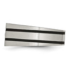 Chisel Stainless Steel Brushed Black IP-plated with CZ Signet Ring