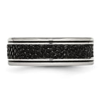 Chisel Stainless Steel Polished Grooved with Genuine Stingray Textured 8mm Band