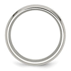 Chisel Stainless Steel Polished with Black Koa Wood Inlay Enameled 8mm Band