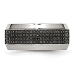 Chisel Stainless Steel Polished 1/3 Carat Black Diamond 10mm Band