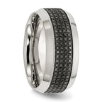 Chisel Stainless Steel Polished 1/3 Carat Black Diamond 10mm Band