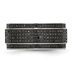 Chisel Stainless Steel Polished 1/2 Carat Black Diamond 10mm Ridged Edge Band