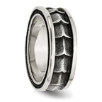 Chisel Stainless Steel Polished and Antiqued 9mm Band