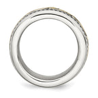 Stainless Steel Antiqued and Polished Yellow IP-plated 13.25mm Band