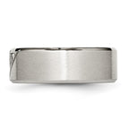 Chisel Stainless Steel Brushed and Polished with CZ 8mm Beveled Edge Band