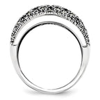 Stainless Steel Polished and Antiqued Marcasite Ring