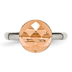 Stainless Steel Polished Champagne Glass Ring